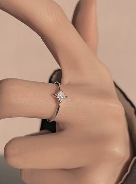 求婚时尚个性风镶钻四芒星戒子