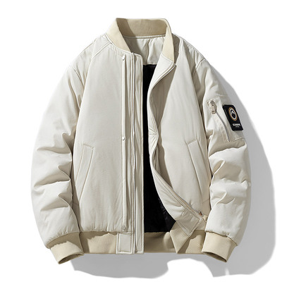 广州新塘秋冬季2025新轻薄保暖羽绒服男款棒球领加绒棉衣夹克外套