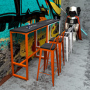 网红桌实木吧台桌椅工业风桌子酒吧长条组合家用咖啡厅店靠墙商用