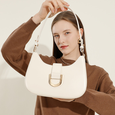 小众设计高级感牛皮轻奢女包通勤2025时尚简约百搭单肩斜挎腋下包