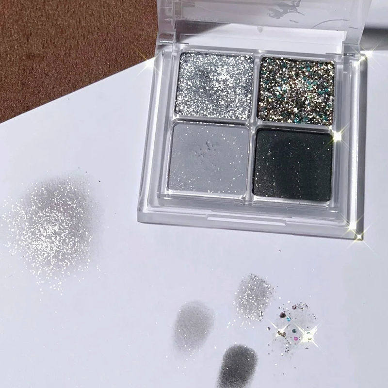DIKALU 水泥灰眼影冷色烟熏四色眼影盘超火闪粉珠光防水大地色