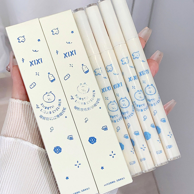 xixi萌熊软叽顺滑眼线笔极细不晕染自然丝滑勾勒下至易上手显