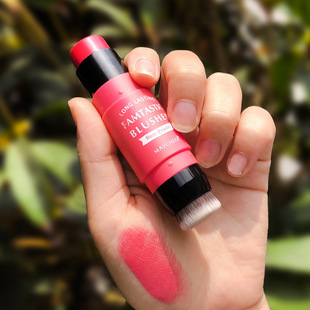 美茜儿奶油腮红棒无粉感日杂珊瑚橘玫瑰粉自然晒红色胭脂带刷子