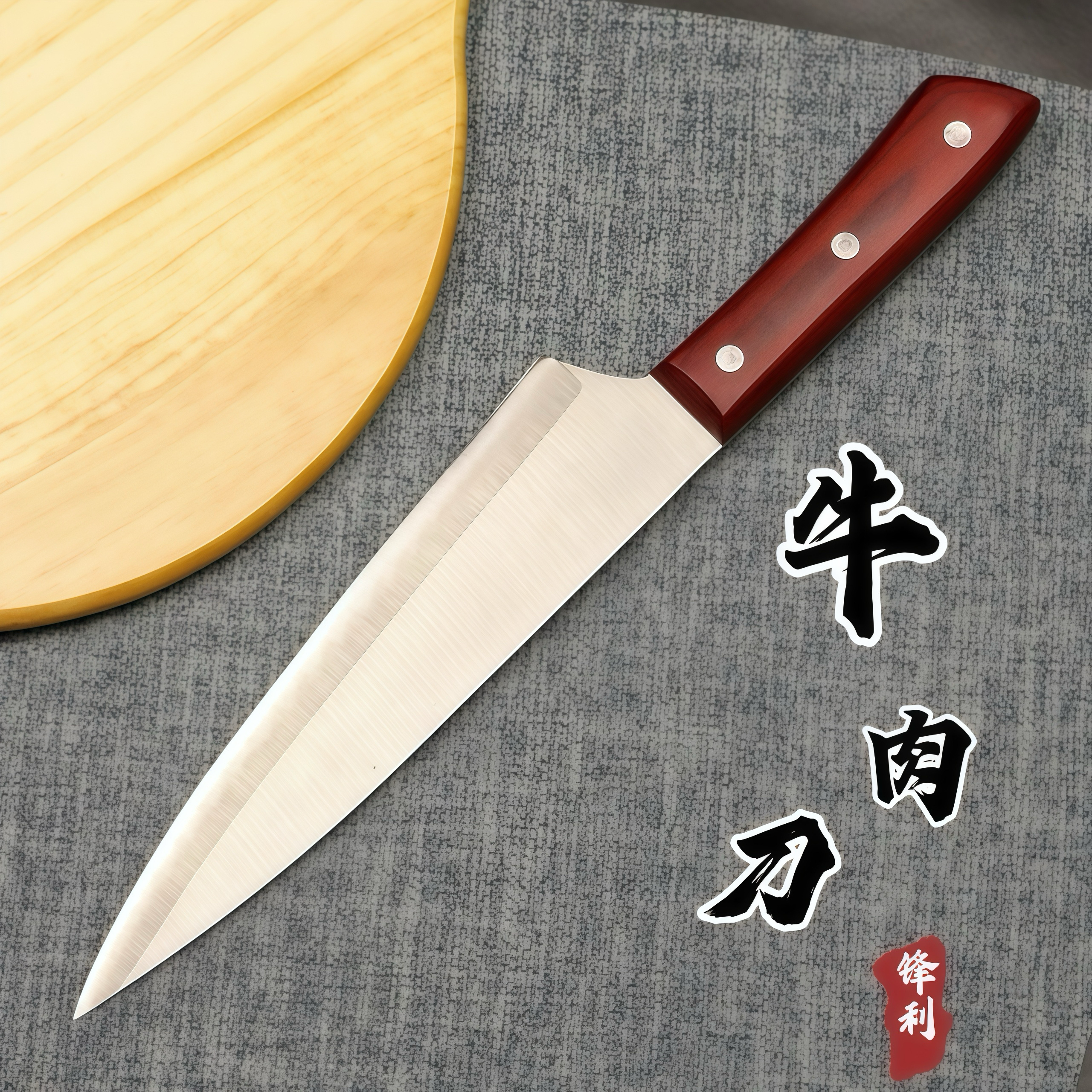 八寸刀德国钢宰牛刀加长卖肉杀羊分割刀剔骨刀杀猪屠宰专用切肉刀