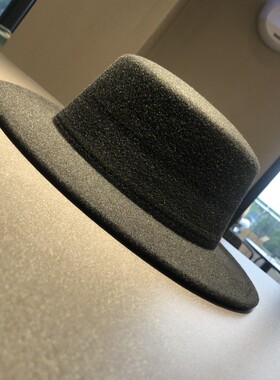 秋冬呢子帽女韩版上海滩复古黑色毛呢帽防晒男新郎礼帽英伦渔夫帽