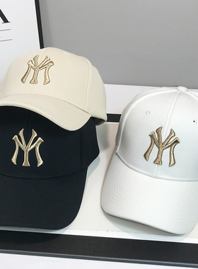 帽子女春夏ins潮字母棒球帽韩版显脸小夏天纯色百搭遮阳鸭舌帽男