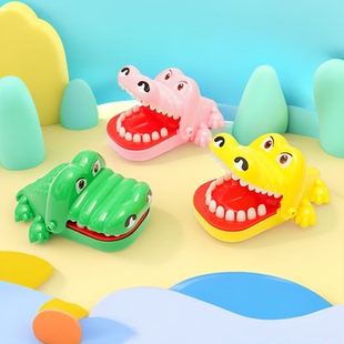 网红鳄鱼咬手玩具按牙咬手指大嘴巴鳄鱼儿童整蛊亲子游戏超市批发
