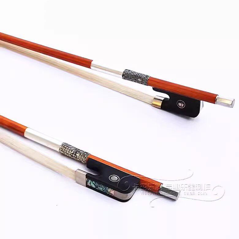 4/4--1/10天然进口白马尾毛手工苏木演奏专用高级大提琴圆弓包邮