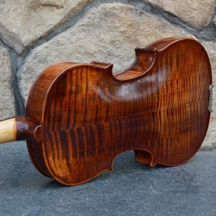 4/4-1/10仿古色成人儿童学习用天然虎纹高档手工小提琴