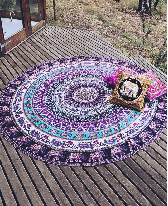 violet elephant Datura circular Tapestries Polyester fiber printing Europe and America Foreign trade Explosive money Sandy beach travel Sunscreen Beach towelin the Home Fabric , Tapestry/Tapestry  category - from Buy2taobao.com to provide professional Taobao agent buy service