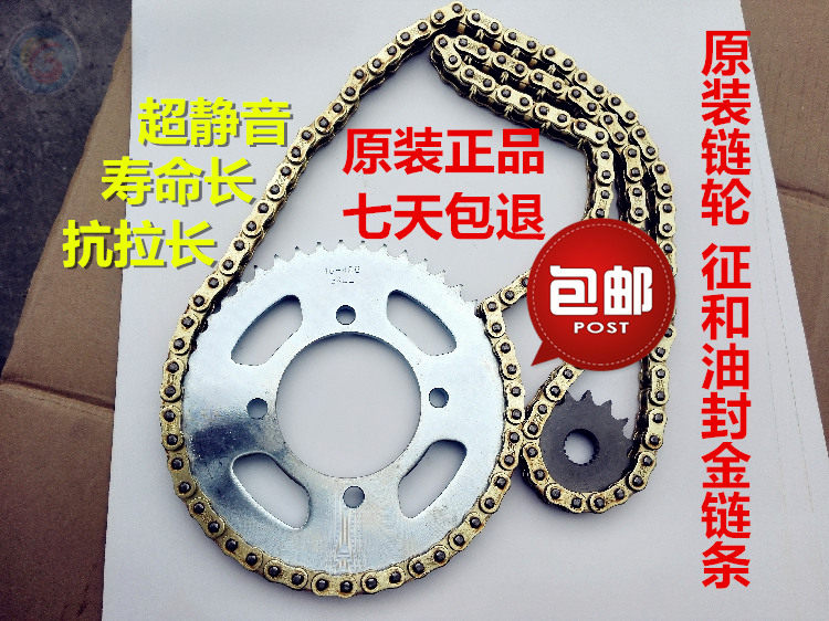 适用铃木GZ125HS套链 美式太子摩托车大小飞链轮配油封金链条牙盘