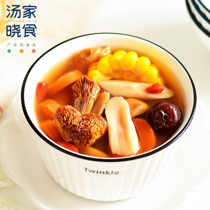 汤家晓食姬松茸淮山玉竹汤 炖鸡汤鲜甜菌香 广东老火煲汤材料包