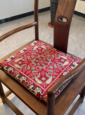 中式古典实木太师椅记忆棉坐垫复古奢华红木圈椅防滑靠垫尺寸定做