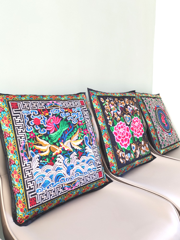 中式沙发坐垫含芯民族风刺绣坐垫