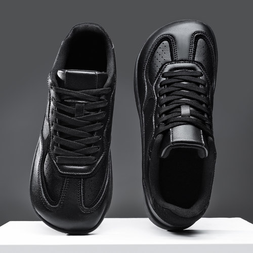 全黑德训鞋男女春季百搭工作鞋