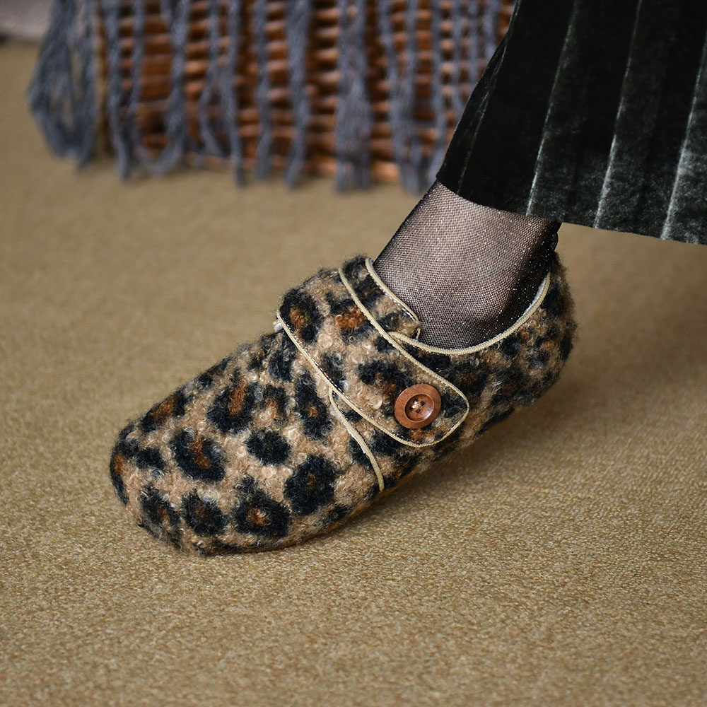 皮厚先生 冬季保暖深口棉鞋舒适外穿毛毛鞋平底勃肯豆豆单鞋防滑