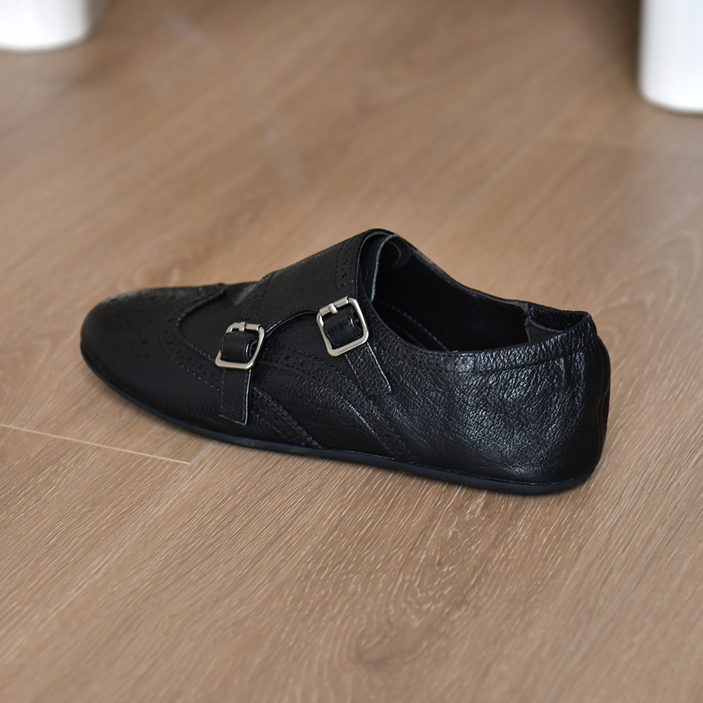 皮厚先生 复古头层牛皮乐福鞋女平底双扣带柔软真皮深口单鞋2025