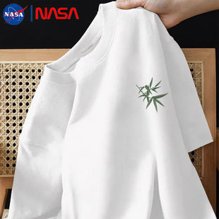 NASA联名新中式短袖t恤男生国风潮流夏季纯棉竹子体恤上衣情侣ins