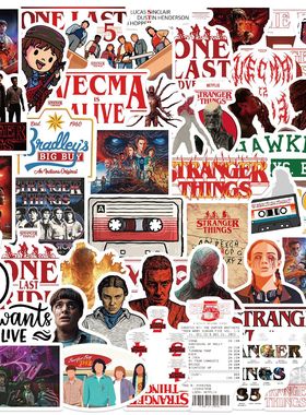 StrangerThings怪奇物语5装饰贴纸滑板电吉他行李箱手绘本DIY贴纸