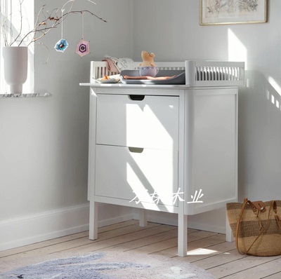 简约实木Sebra儿童尿布台定制美式多功能婴幼儿护理台斗柜储物柜