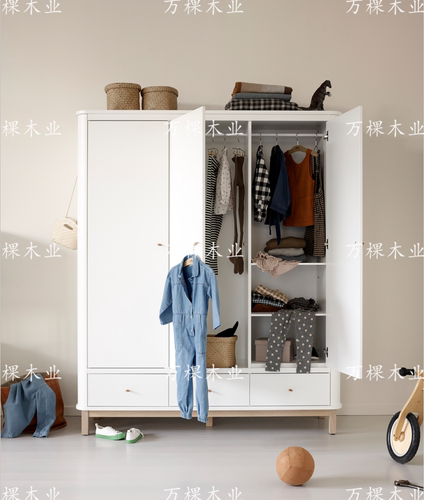 儿童实木对开门衣柜卧室收纳柜