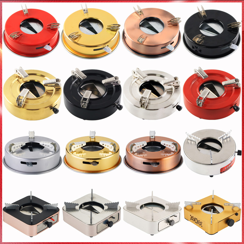 不锈钢抽屉式酒精炉小火锅商用干锅炉子家用加热固体酒精炉底座圆