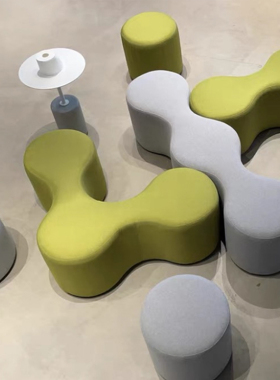 设计师创意组合沙发凳北欧异形办公休闲区布艺坐墩服装店墩子矮凳