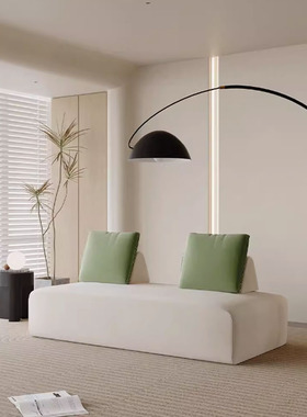 定制北欧无扶手办公布艺沙发休闲等候区民宿公司前台双面组合沙发