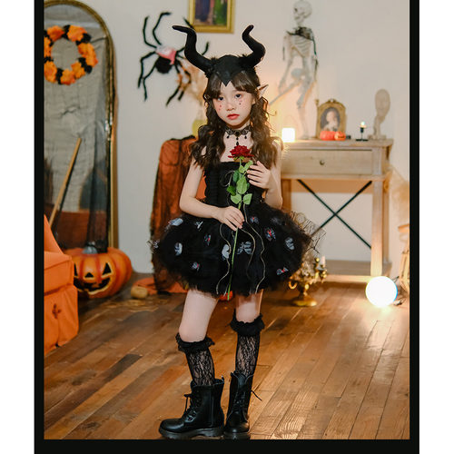 儿童万圣节走秀cosplay连衣裙