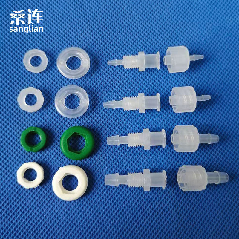 桑连LUER鲁尔穿板聚丙烯PP带螺纹直通实验耗材过板过墙接头转换头