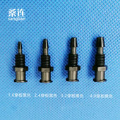 4mm黑色鲁尔穿板 3.2 耐腐蚀带螺纹直通宝塔接头过墙过板 2.4 1.6