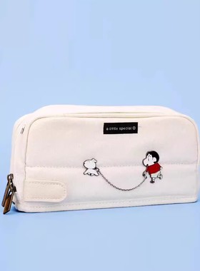 国誉笔袋HACO一米新纯可站立式文具袋日系大容量学生蜡笔小新限定