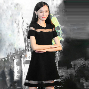 法式复古赫本风黑色显瘦连衣裙女气质名媛高级感时尚短袖A字裙子