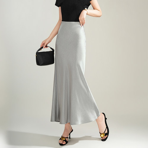 微光气质女低调奢感醋酸半身裙