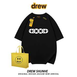 T恤高街男女宽松百搭纯棉情侣半袖 tee 潮牌GOOD字母短袖 drew美式