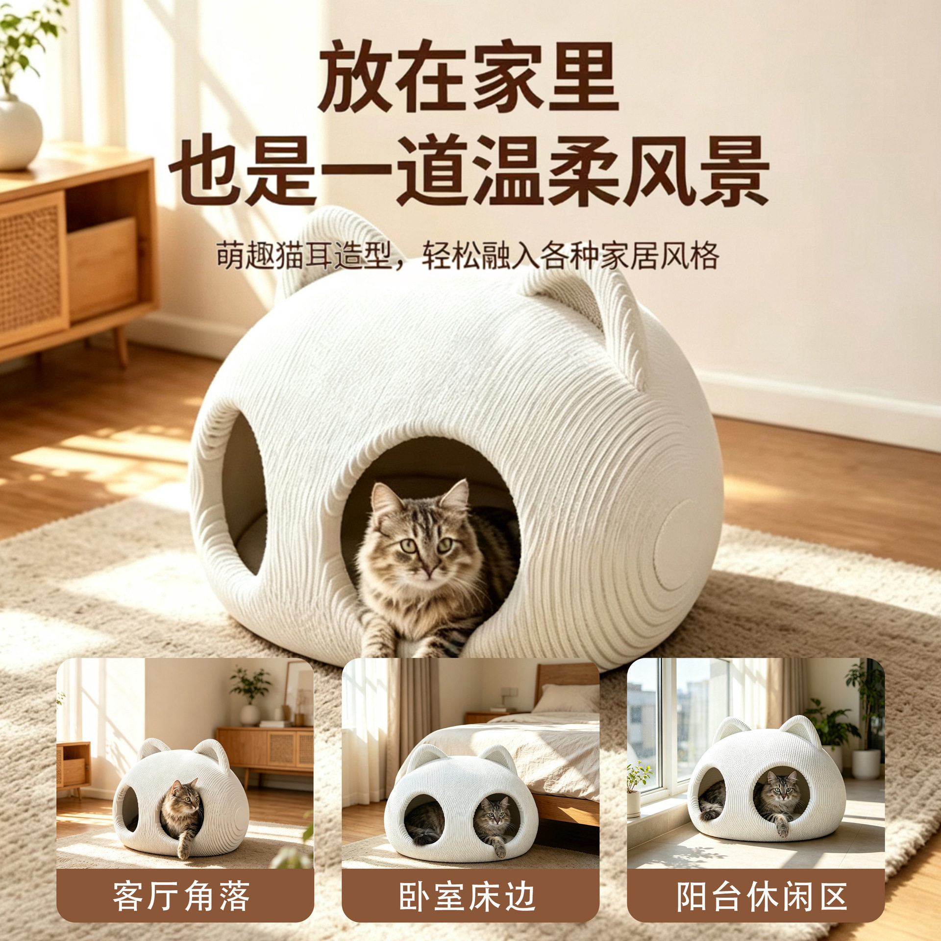 益蔻icle白牛卡猫抓板60cm猫猫头