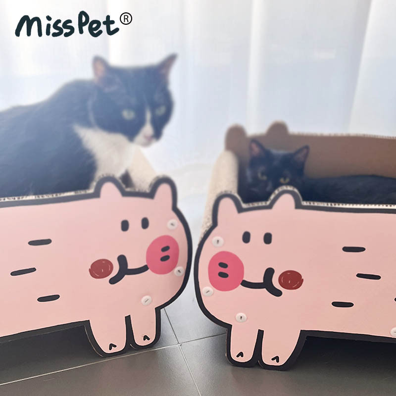 misspet粉嫩超可爱小猪大猫抓板