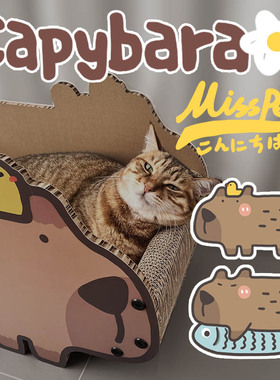 MISSPET卡皮巴拉猫抓板猫屋猫窝磨爪保护家具猫玩具自嗨