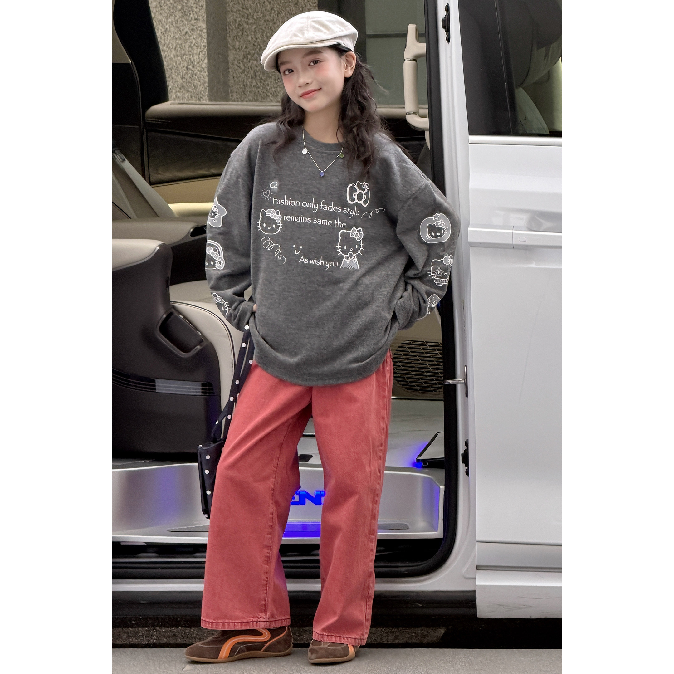 韩系甜美女孩猫咪长袖T恤女2026秋季新款学院风打底衫上衣潮