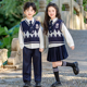 针织三件套 男童学院风女童jk裙子男孩长袖 兔子警官儿童秋季 套装