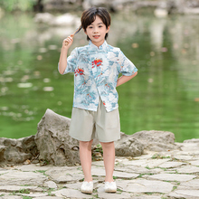 男童汉服新中式国潮风哪吒套装2025新款儿童男孩古风帅气夏天古装