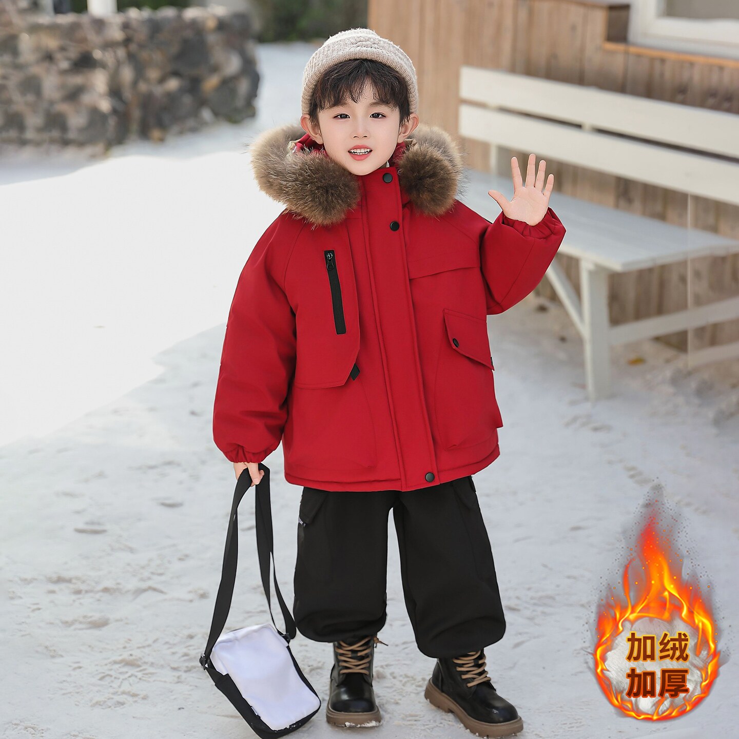 2025新款冬季大毛领加厚派克服