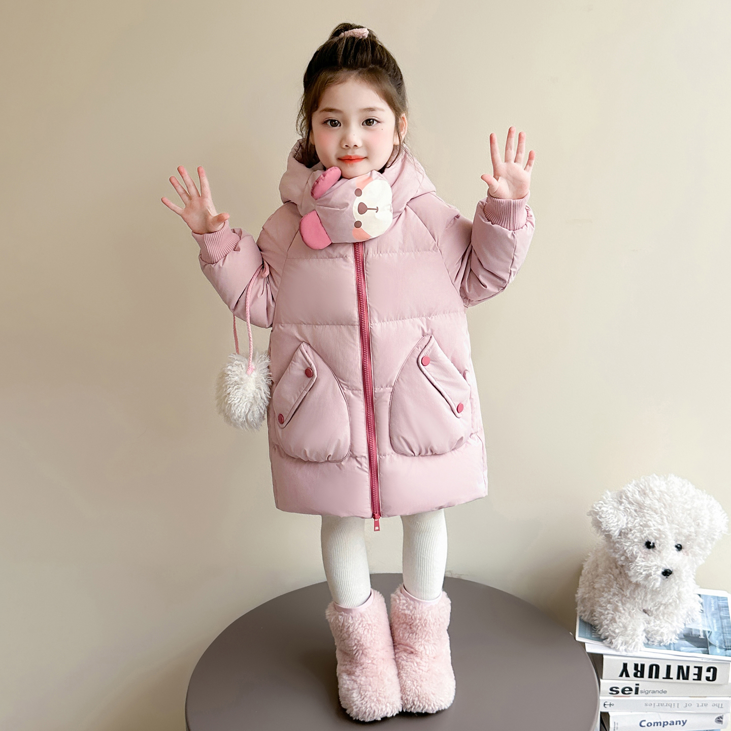 女童卡通小熊加厚棉服