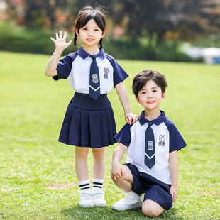 园服毕业拍照服装 幼儿园演出服六一朗诵合唱表演服英伦风儿童夏季
