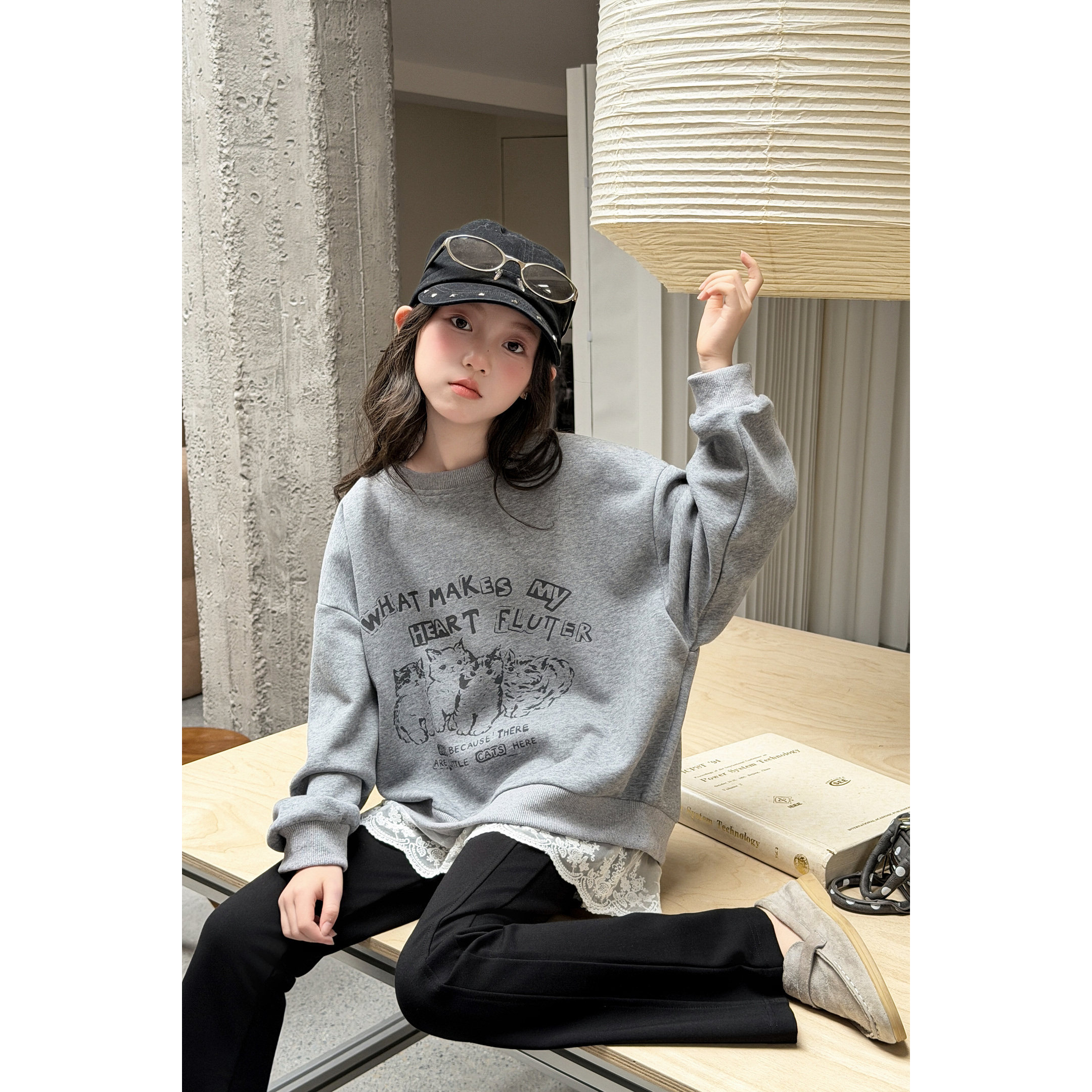 甜美女童卫衣套装2026春秋季新款儿童秋装上衣喇叭裤子时髦两件套