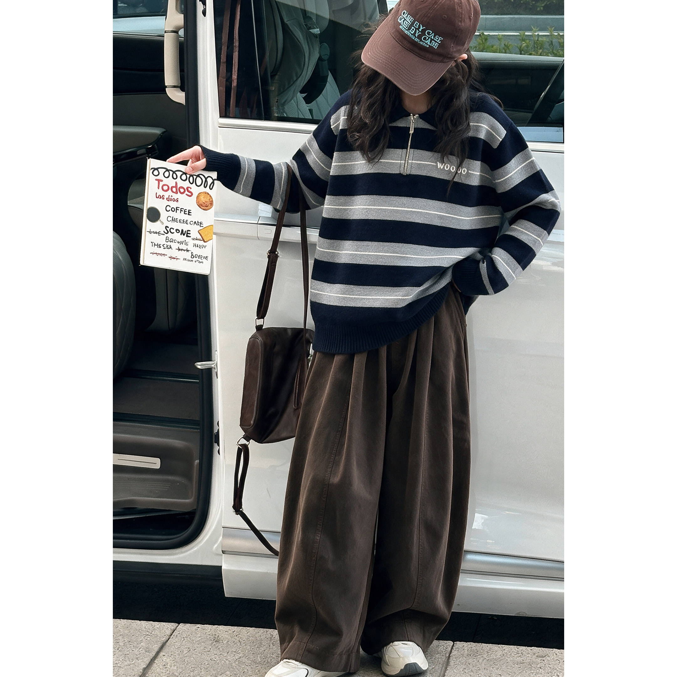韩系女童春秋款休闲条纹针织毛衣套装女大童洋气时髦秋装阔腿裤潮