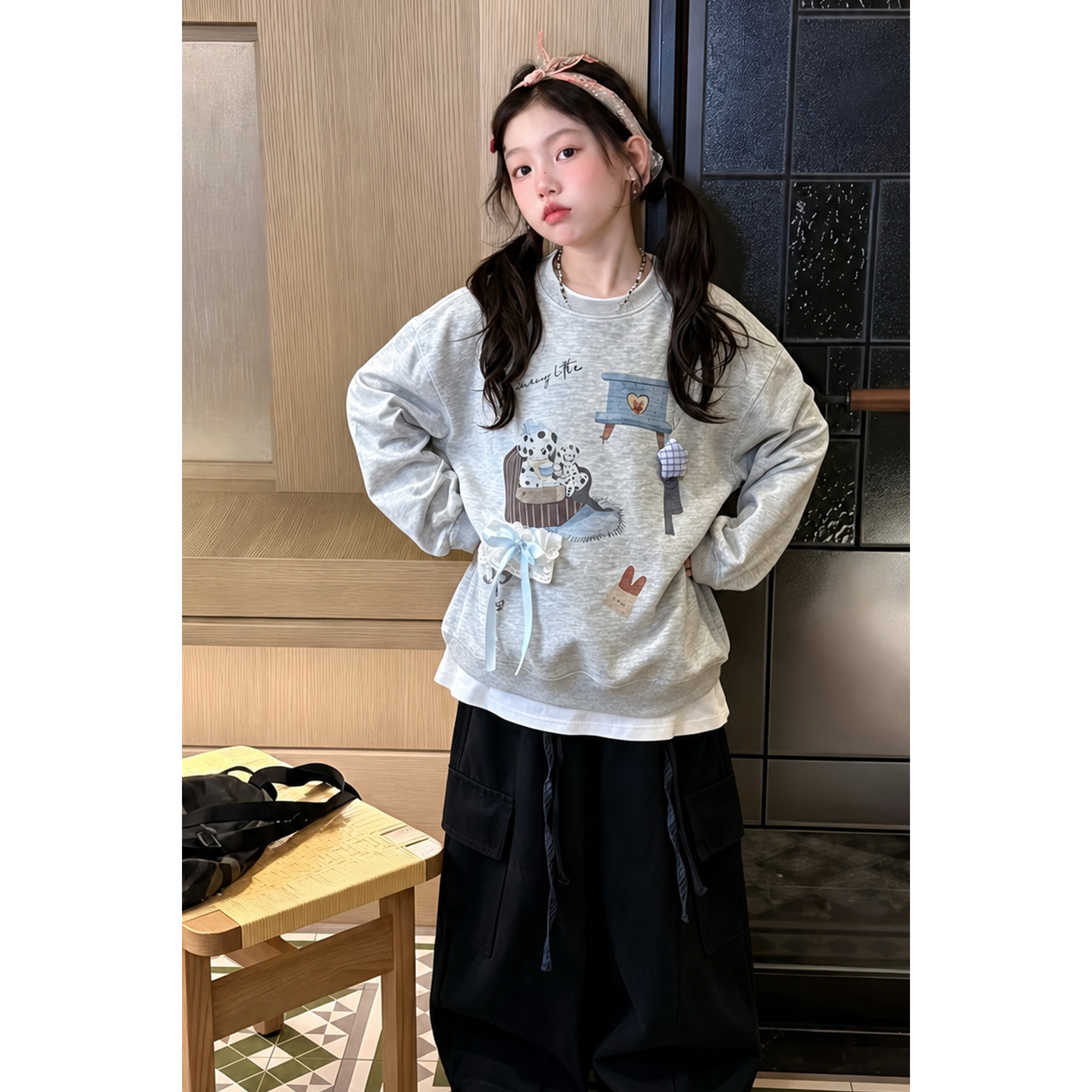 女童卫衣春秋款2026新款儿童韩系穿搭宽松休闲上衣女孩秋季套头衫