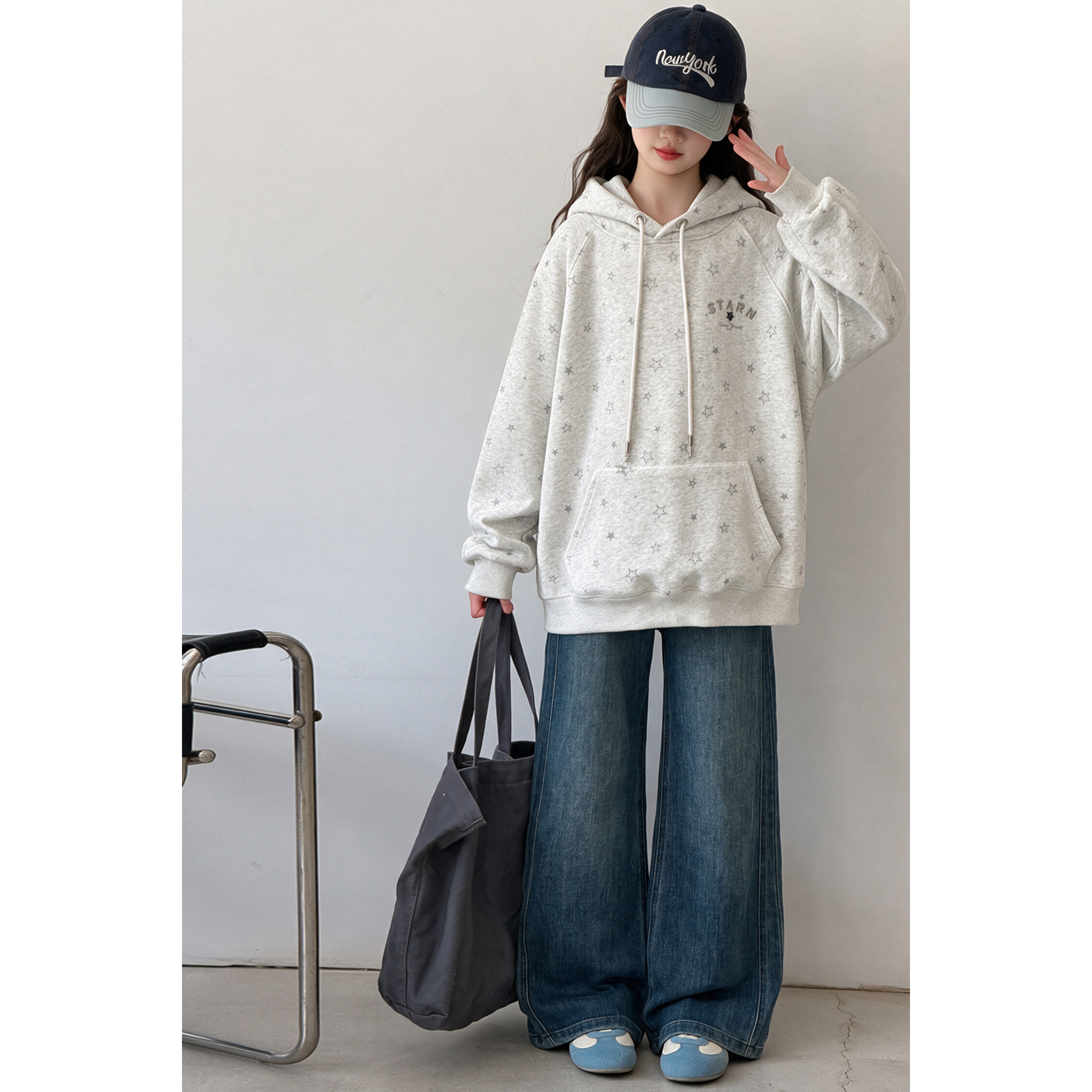 韩系女童卫衣春秋款2026秋季新款儿童装大童连帽套头衫初中生上衣