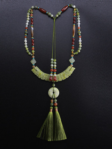 战国袍项链秦汉璎珞流苏玉璜