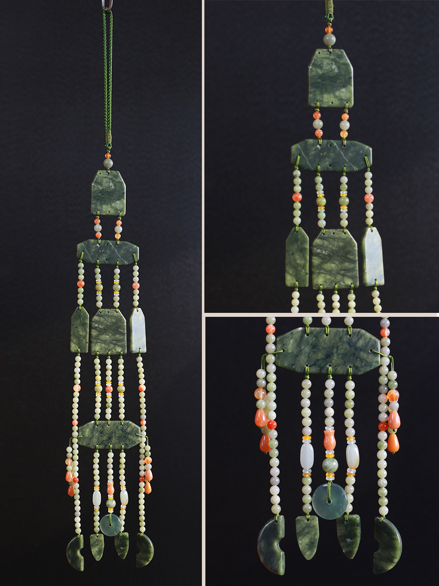 凰染腰佩汉服明制玉组无事牌挂坠